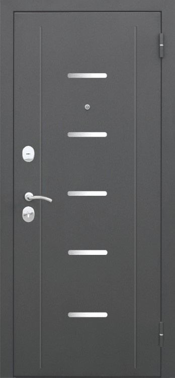 Феррони Входная дверь 7,5 см Гарда серебро зеркало фацет, арт. 0004259 - фото №1 (внешняя сторона)